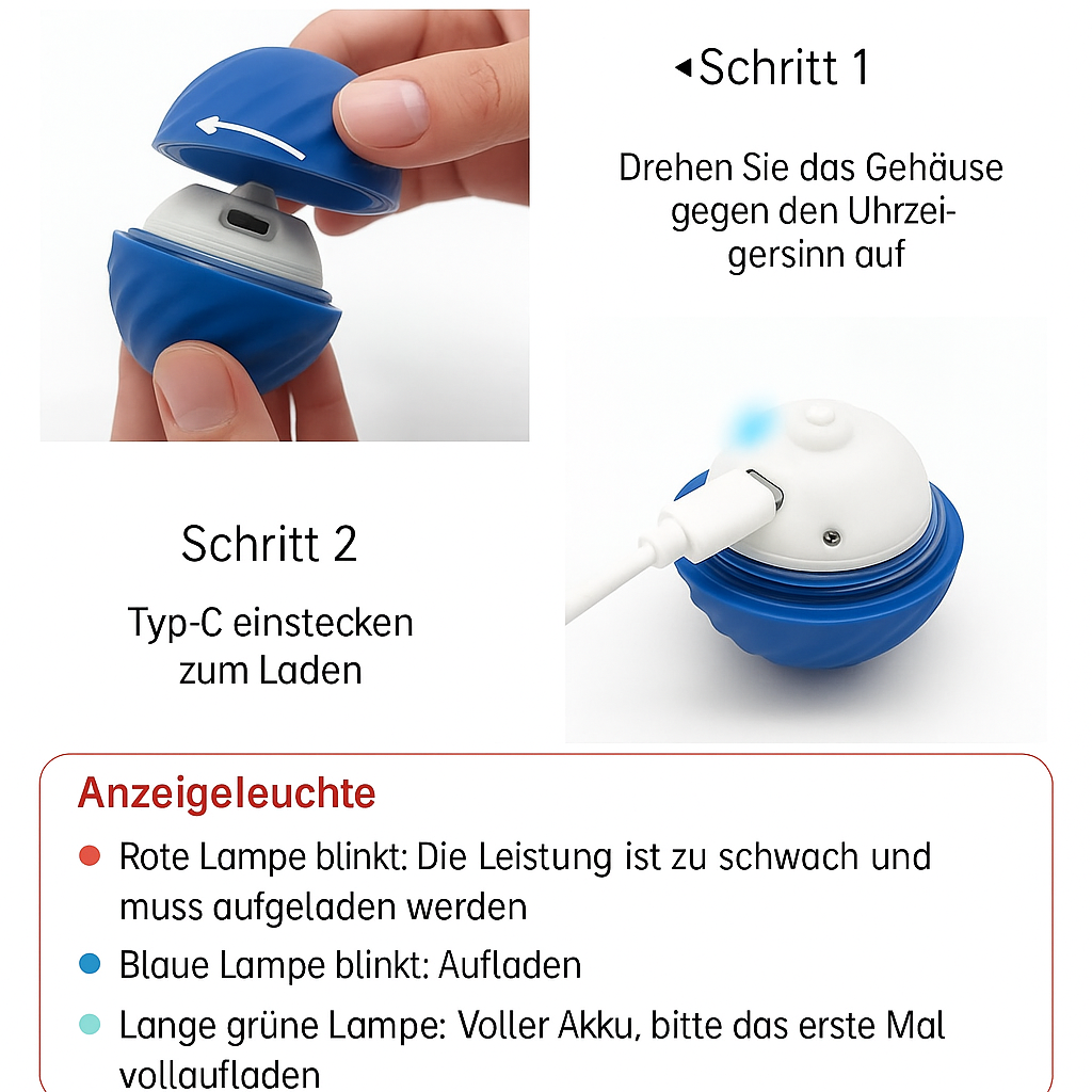 Engineball - selbstbewegender Hundespielzeugball mit Akku